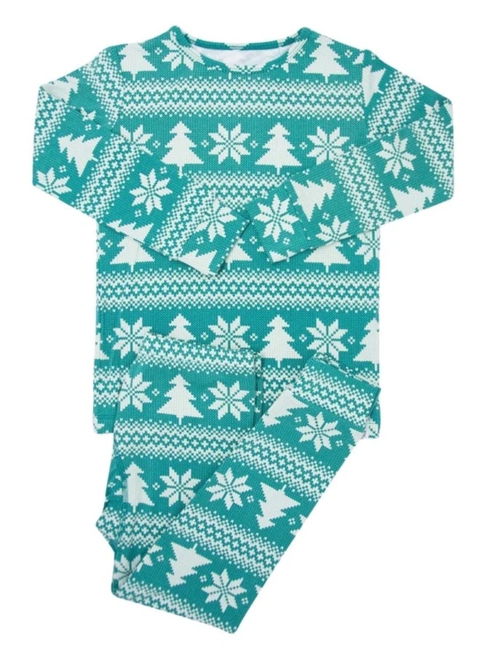 Sweet Bamboo Big Kids Pajamas Fair Isle Trees NWT Size 10 Unisex